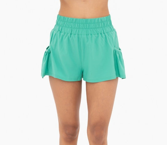Get Your Flirt On Active Shorts in Sea Green