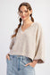 Textured V Neck Oversized Crop Sweater