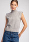 Mock Neck Sleeveless Sweater Top in Heather