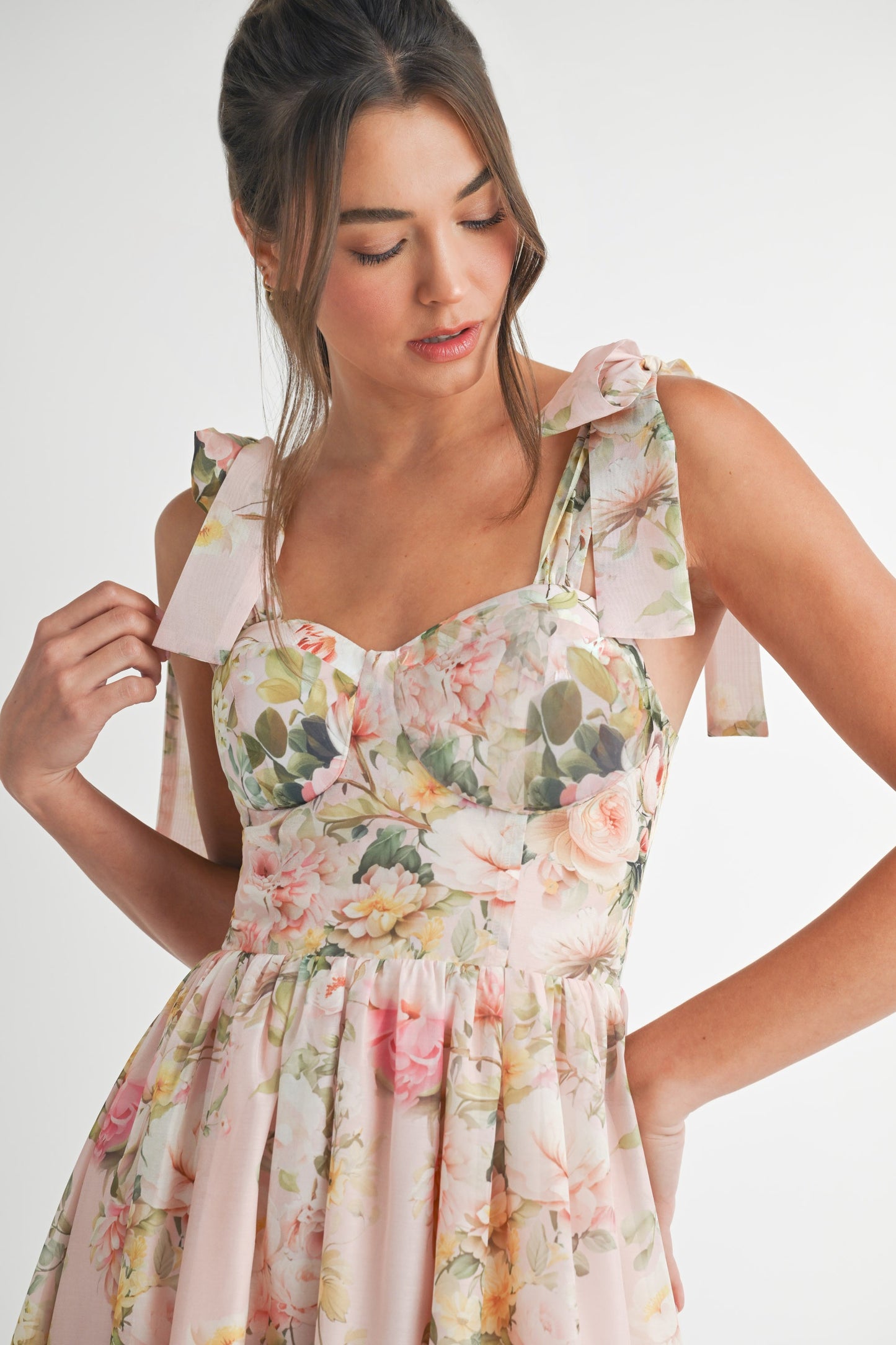 Powder Pink Floral Detail Midi