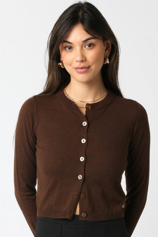 Gianna Knit Top In Brown