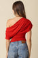 Carina Draped One Shoulder Top in Red