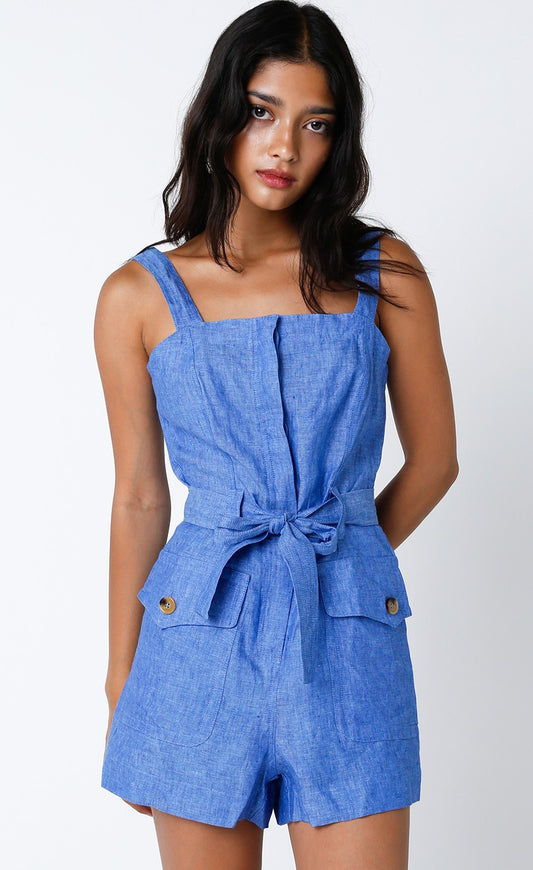 Demin Button Down Romper