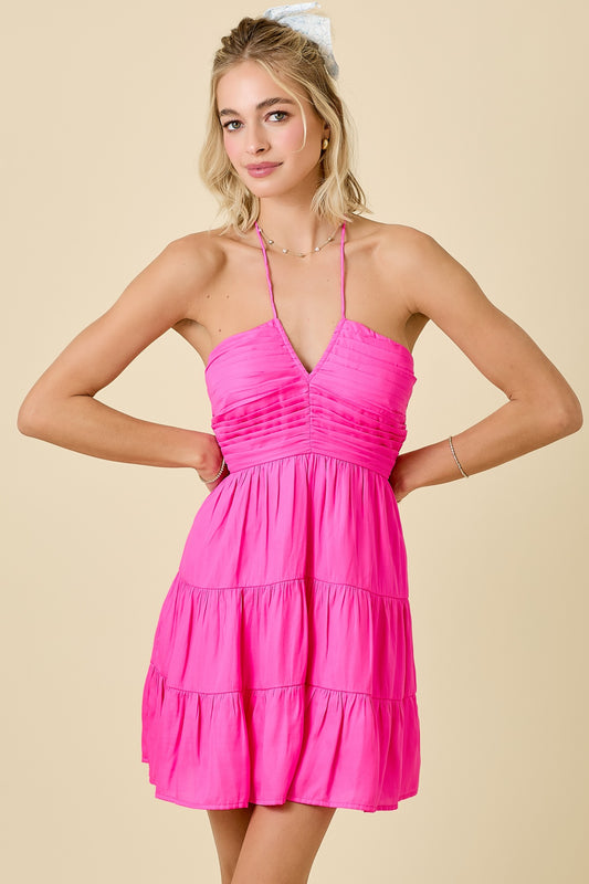 Girls Just Wanna Have Sun Dress In Shocking Pink