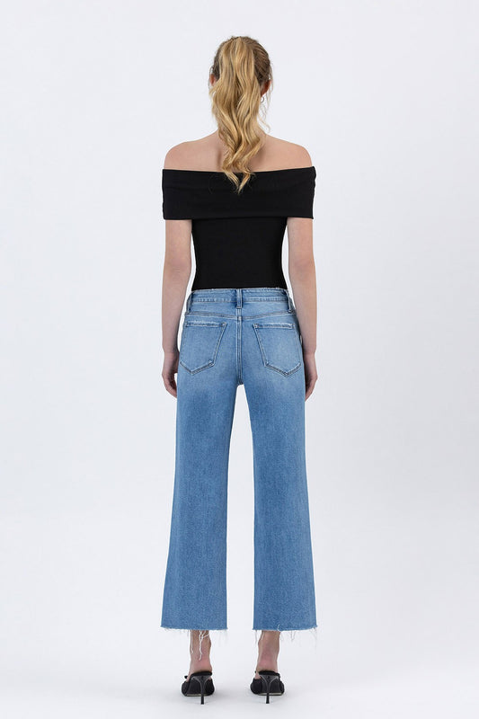 Anna High Rise Crop Slim Wide Jeans