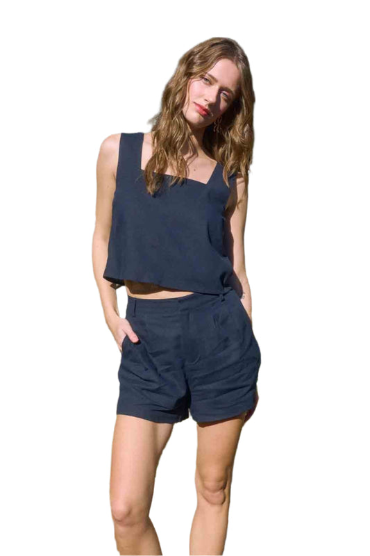 Summer Evening Short Set In Navy