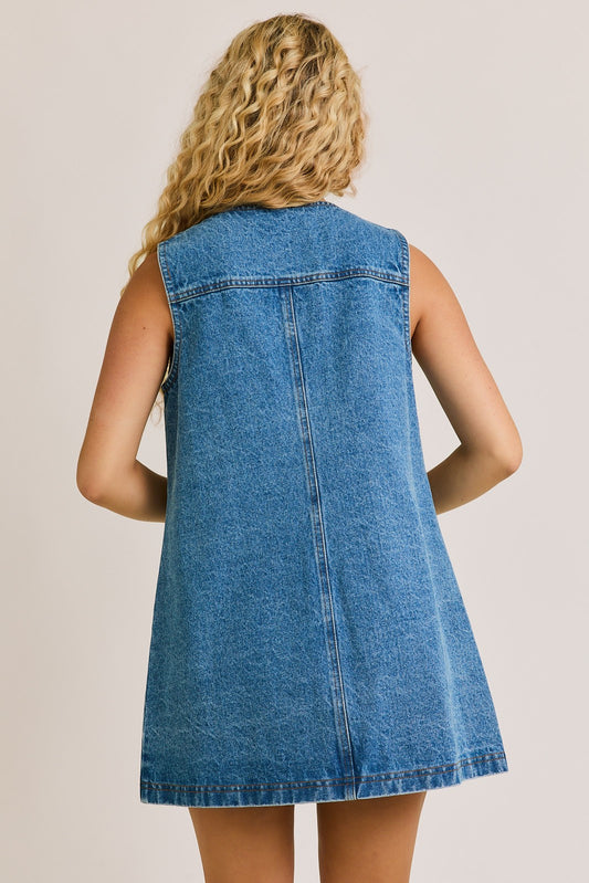 Button Up Denim Dress