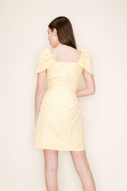 Bid Day Jacquard Mini Dress In Butter