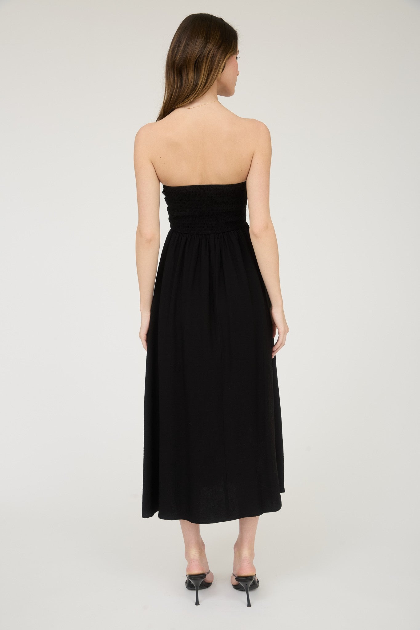 Night Out Strapless Midi In Black