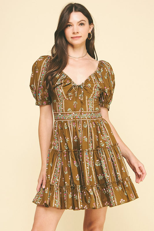 Autumn Floral Mini Dress