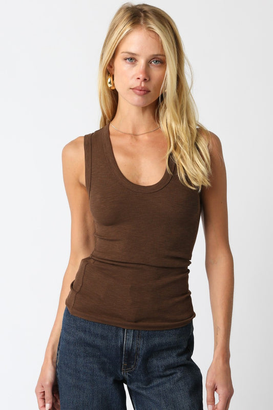 Kelsey Tank Top In Brown