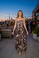 Ruched Animal Print Maxi Dress With Tie Back Detail