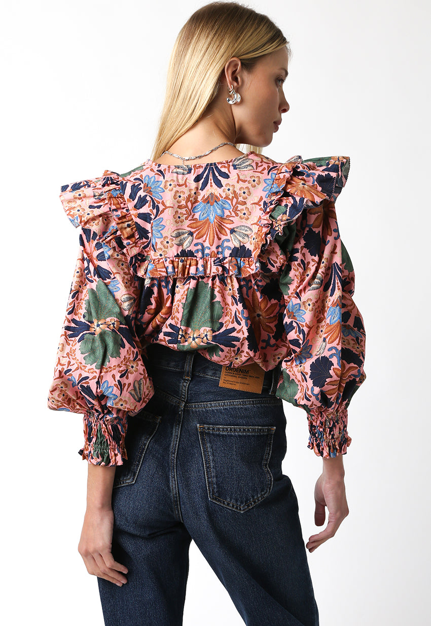 Fall in Tahiti L/S Blouse