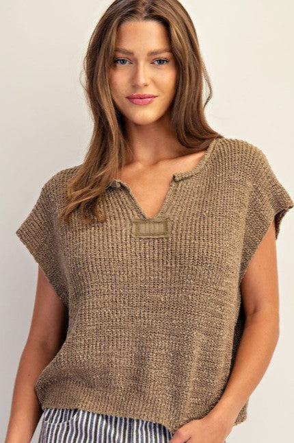 Sweater Weather Top In Cappuccino