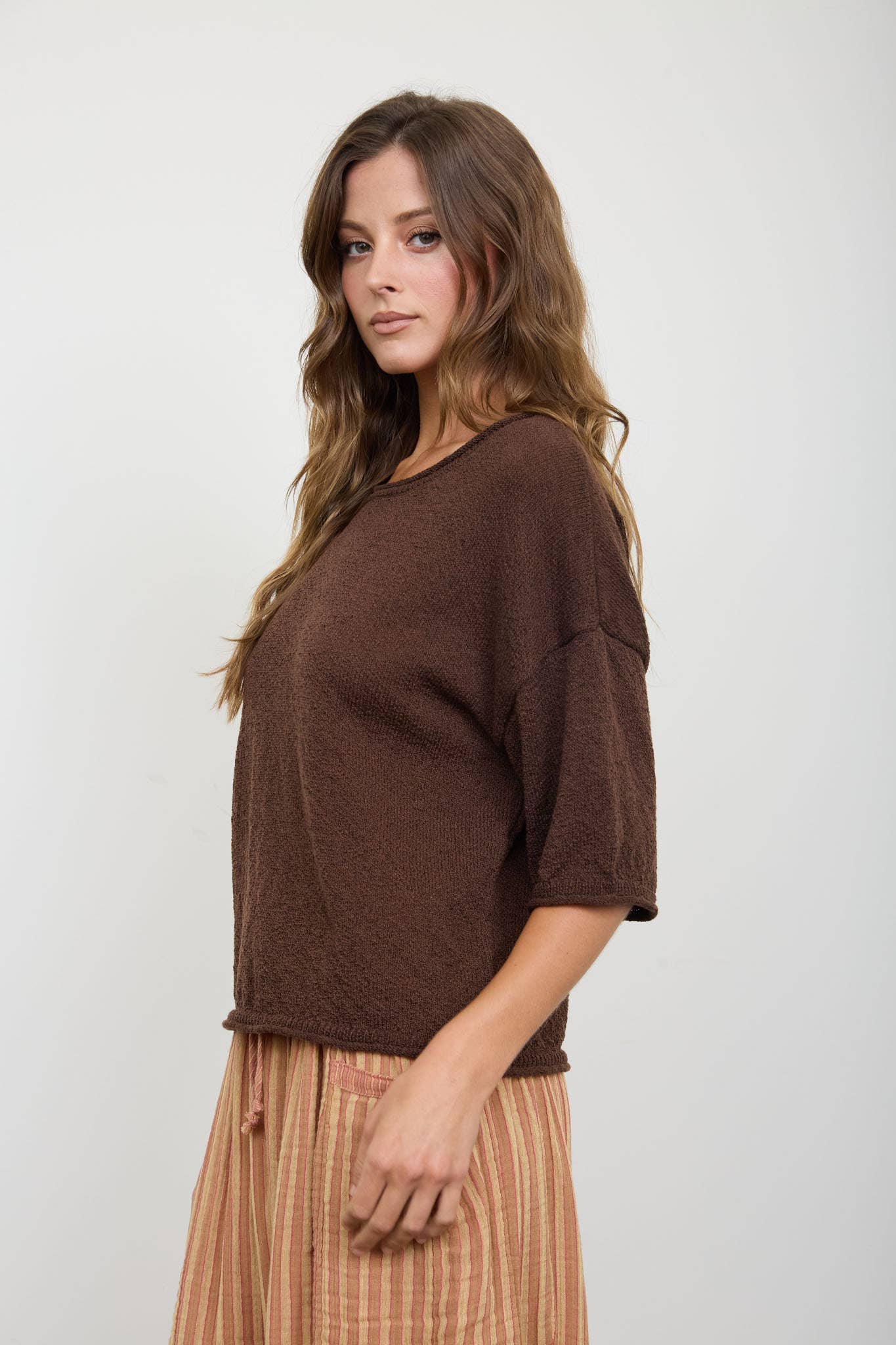 Raw Edge Boxy Knit Sweater