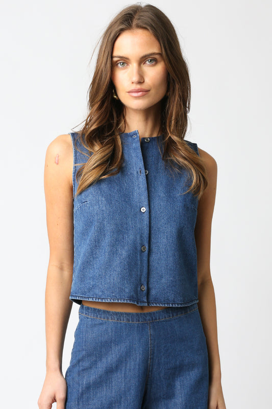 Button Up Denim Top