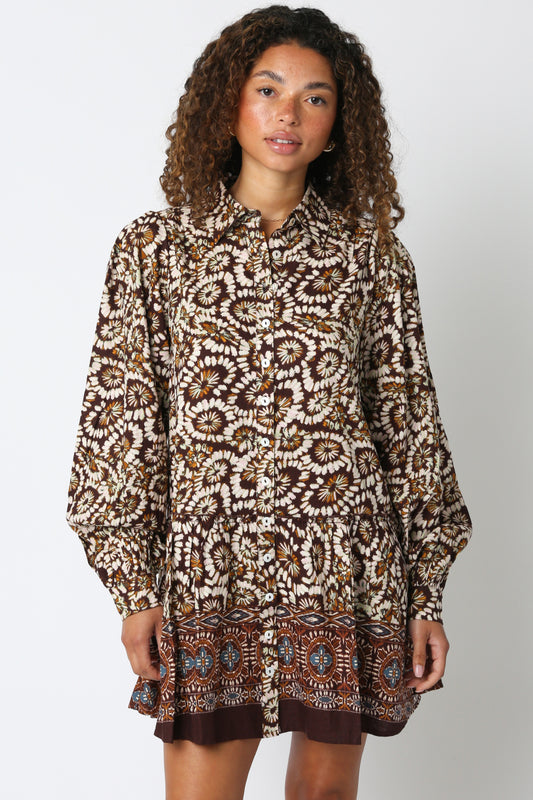 Fall Bloom Button Down Mini Dress