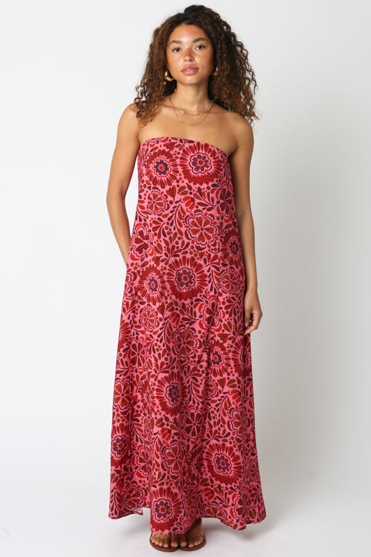Falling For Florals Strapless Maxi