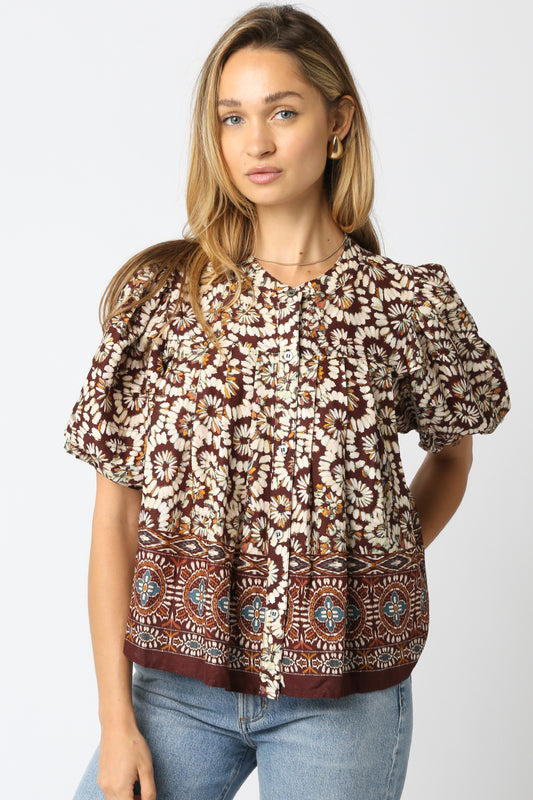 Fall Bloom Puff Sleeve Blouse