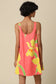 Coral Yellow Floral Mini Dress
