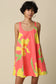 Coral Yellow Floral Mini Dress