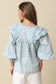 Blues In Bloom Ruffle Puffy Sleeve Blouse