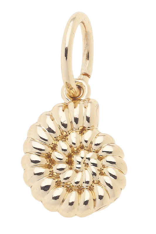 Mini Spiral Shell Charm in Shiny Gold