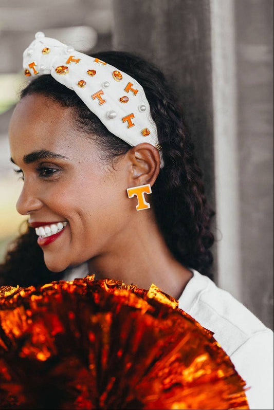 Orange and White Power T Studs