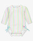 Rufflebutts Pale Rainbow Stripe Rash Guard