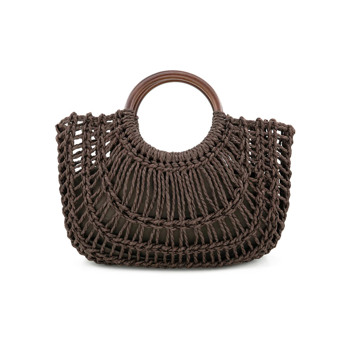 Straw Bag in Chocolate