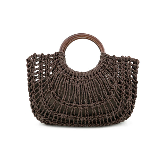 Straw Bag in Chocolate