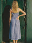 Sleeveless Smocked Gingham Check Cotton Summer Midi Dress