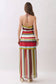 Sunset Stripe Side Slit Halter Maxi Dress