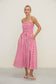 Gingham Spaghetti Strap Midi Dress