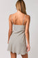 Asymmetrical Woven  Stripe Dress in Cream/Black