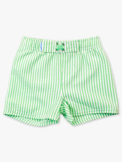 RuggedButts Spring Green Seersucker Swim Trunks