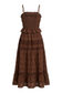 Embroidered Lace Crop Top & Maxi Skirt Set in Brown
