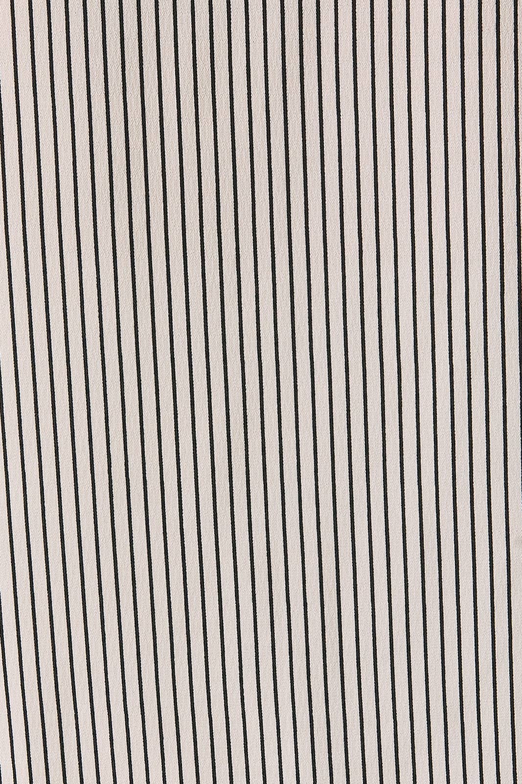 Round Neck Woven Strip Cardigan in Cream/Black