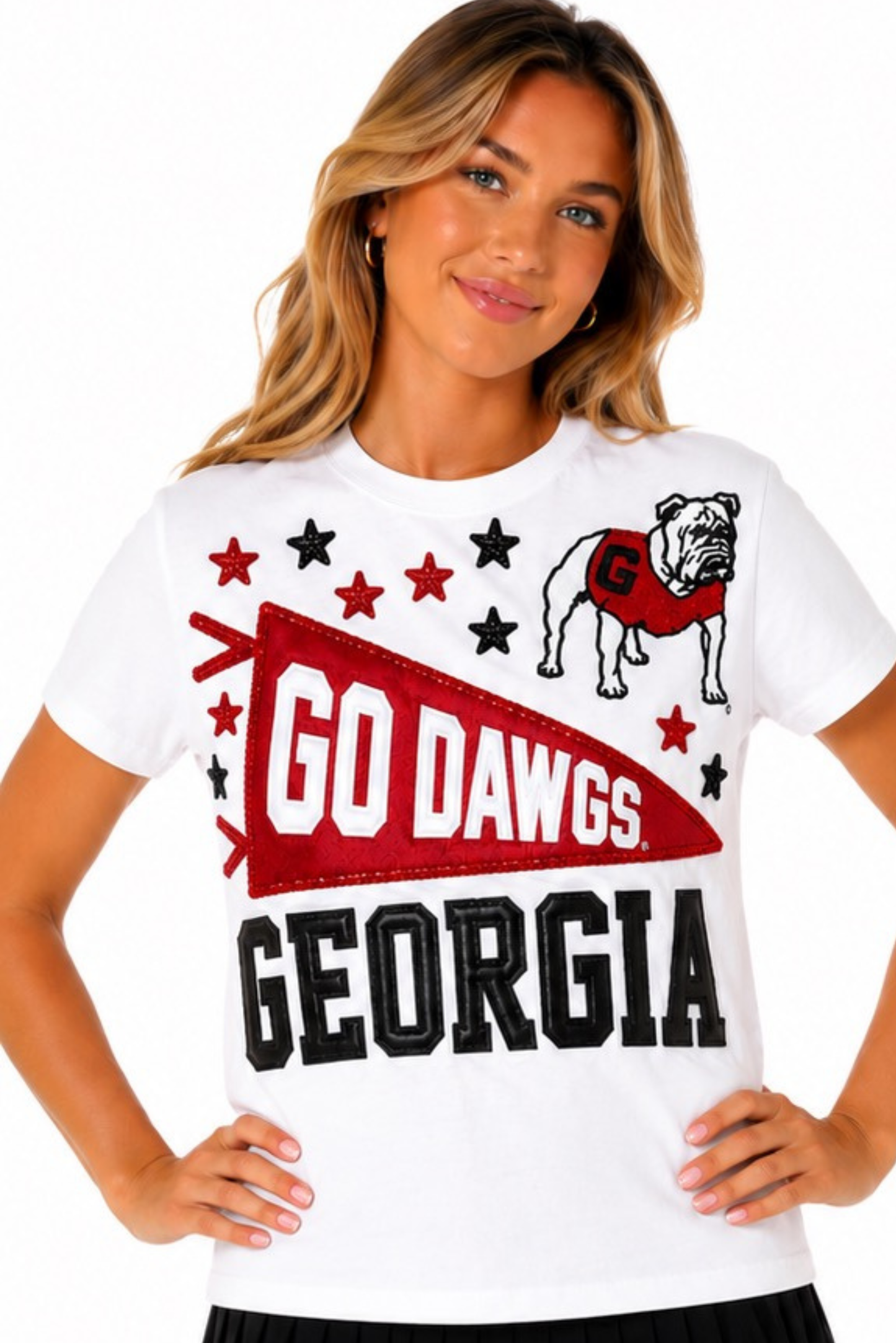 Georgia Pennant Sparkle T-Shirt PRE-ORDER (Est Ship 9/3)