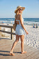 Striped Button Front Open Back Romper