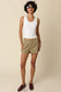 Jane Ribbed Scoop Neck Crop Tank in White