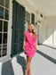 It’s Bid Day Ruffle Cutout Mini Dress In Pink
