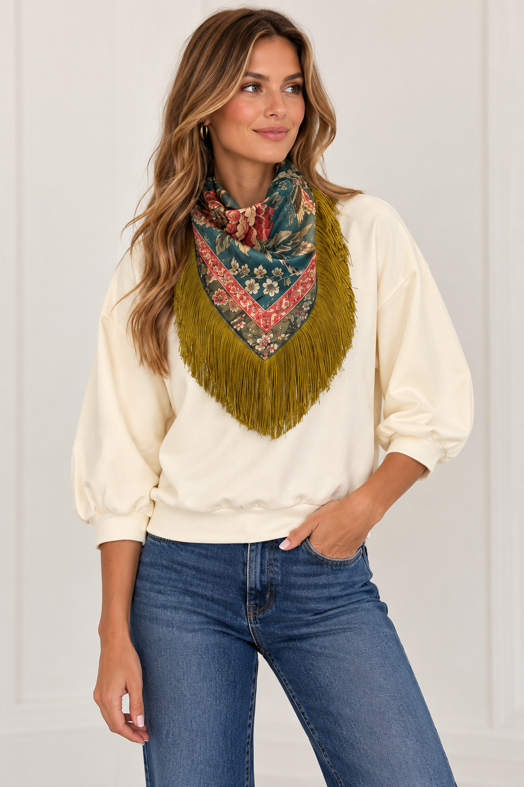 Fringe Scarf Peacock