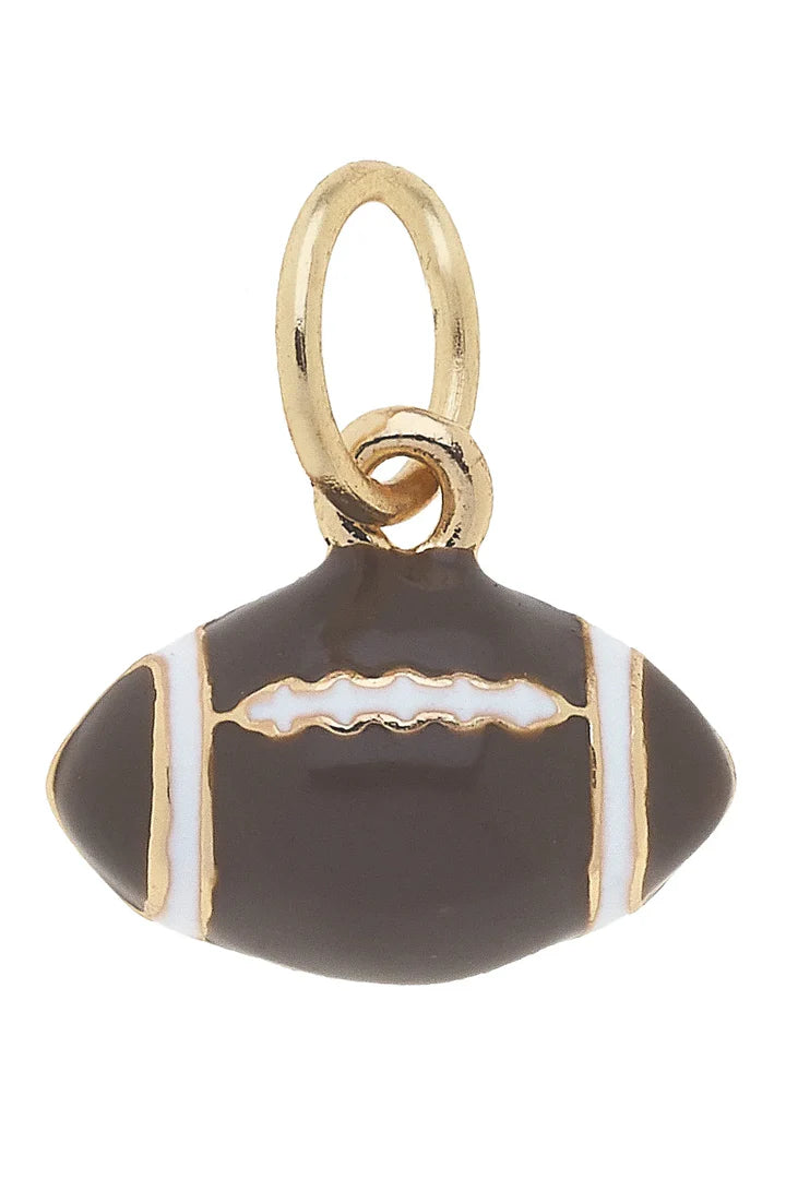 3D Football Charm In Brown