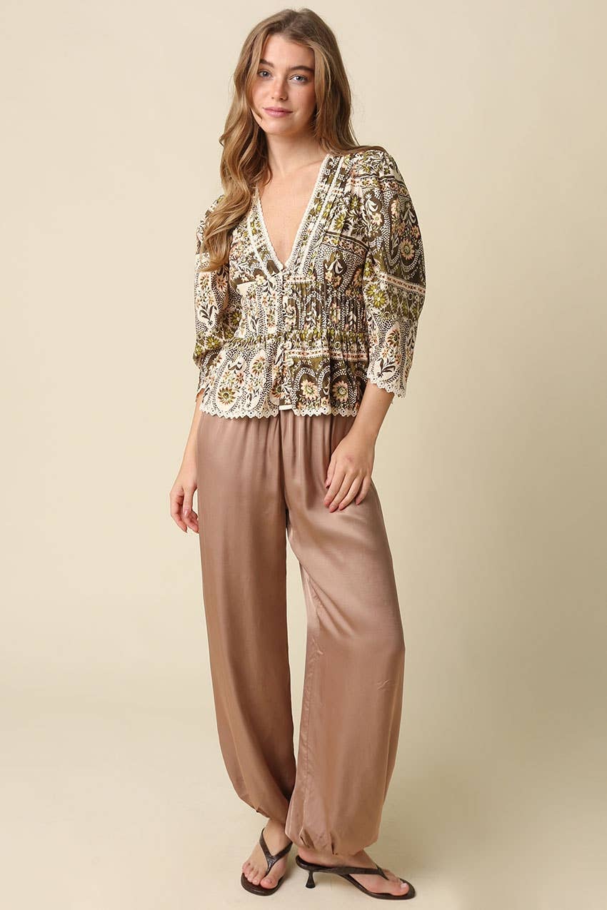 Jaynie Print Peplum Blouse