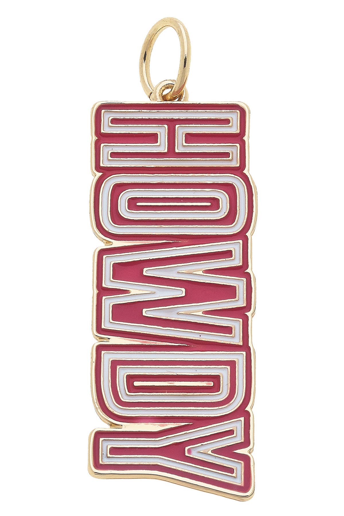 "Howdy" Enamel Charm in Pink