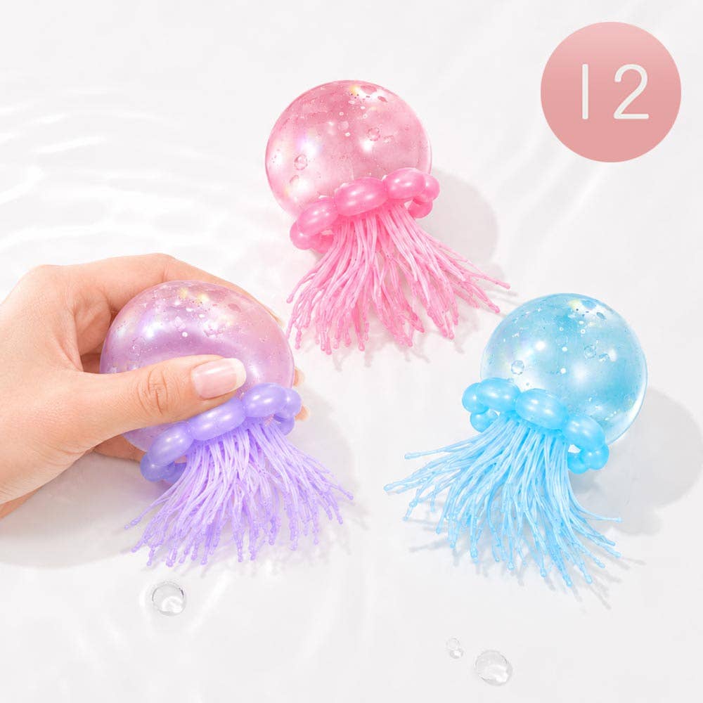 Glitter Jellyfish Squeeze Squishy Stress Relief Toy