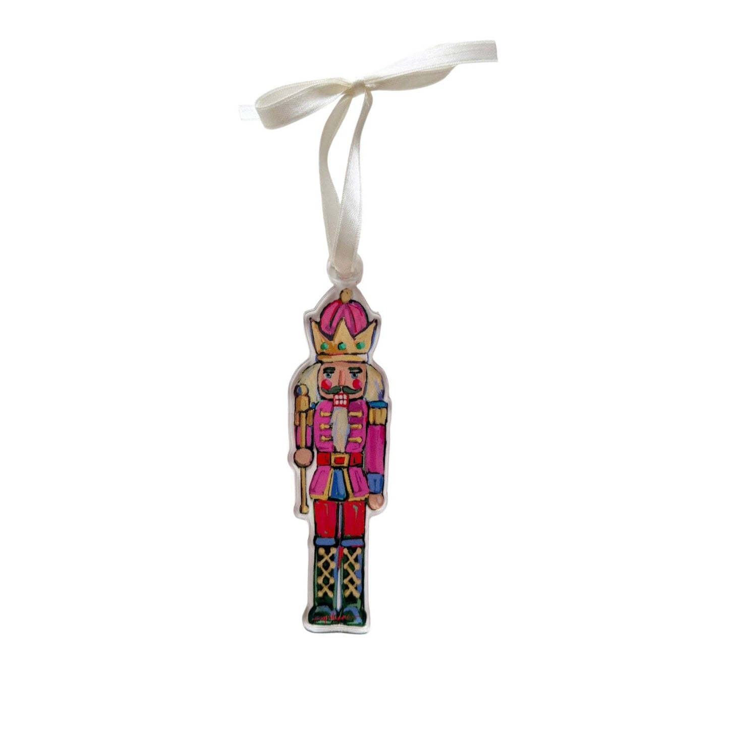 Nutcracker Pink Acrylic Christmas Ornament