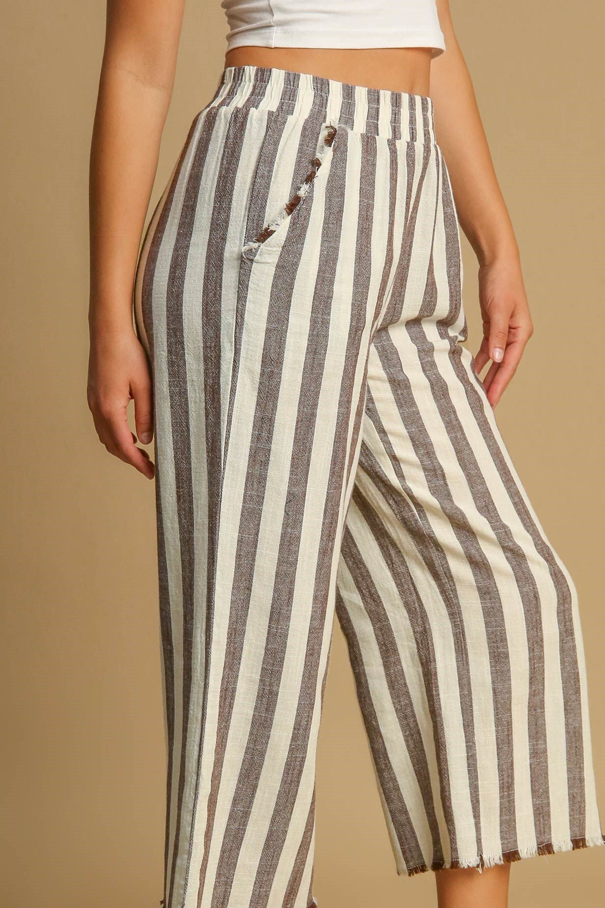 Chocolate Stripe Wide Leg Pants