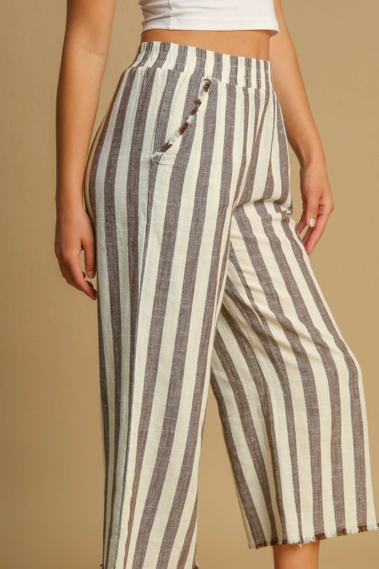 Chocolate Stripe Wide Leg Pants